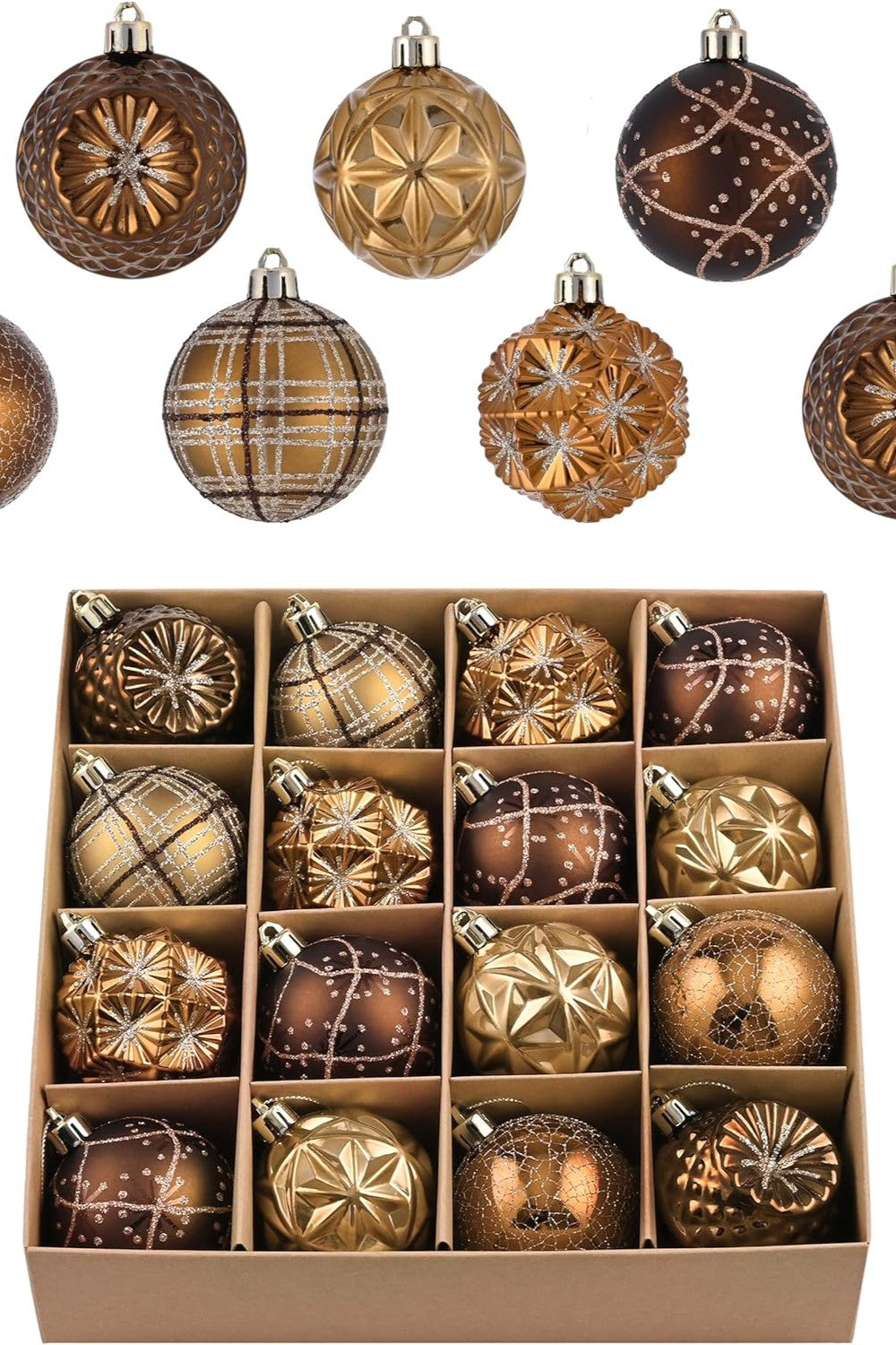Kit com 32 Bolas de Natal Douradas